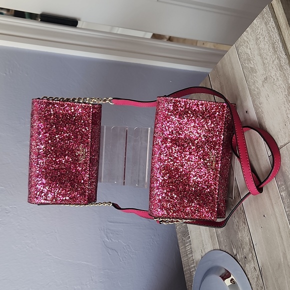 kate spade Handbags - Kate Spade Sparkling Fuchsia Crossbody Bags With Storybook Lining Set Of 2